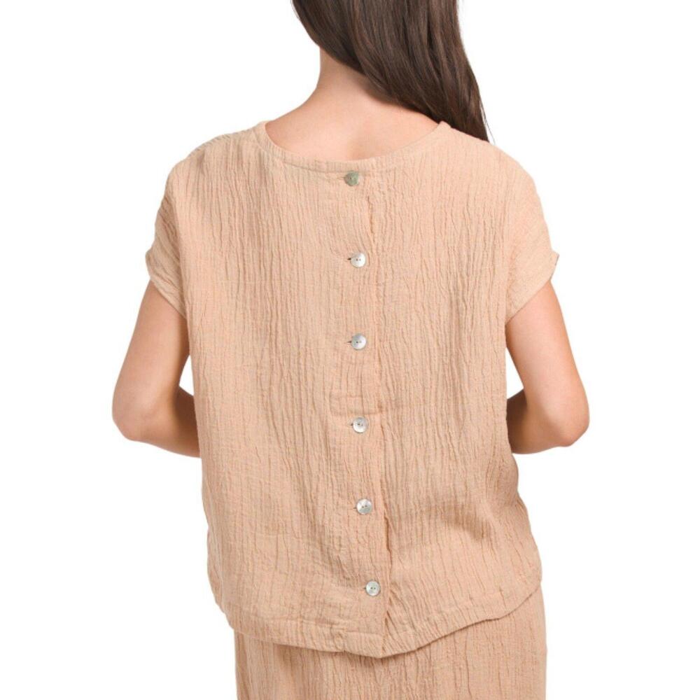 NWT set TAHARI Linen Pull On Skirt Ginger Root Linen Cap Sleeve Shirt xl GG12 - Picture 5 of 5